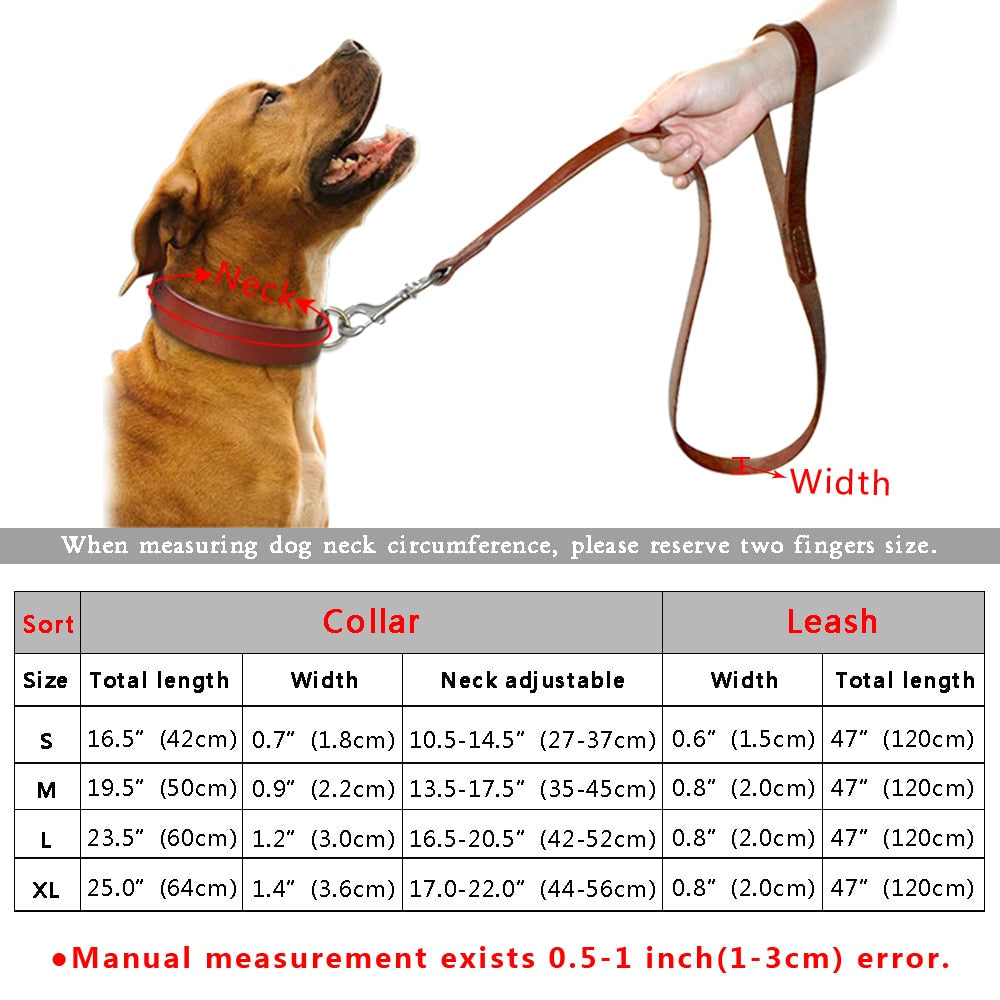 Genuine Leather Dogs Collar Pet