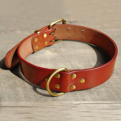 Genuine Leather Dogs Collar Pet